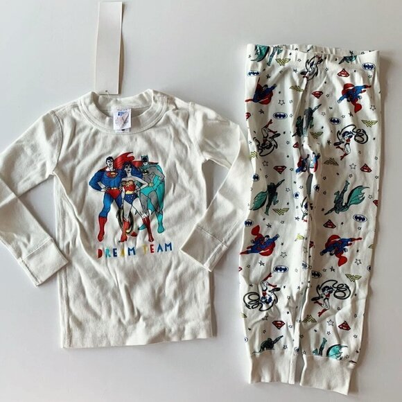 NWT Hanna Andersson Justice League Kids Long John Pajama 3T 90 Cm 4T 2T - Picture 1 of 9